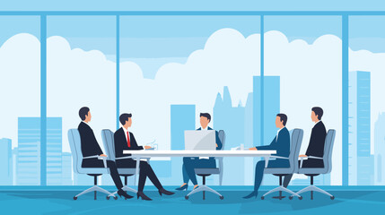 Concept vector illustration of business meeting.