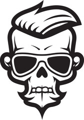 Style and Swagger Funky Skullhead Vector Urban Vibe Monochromatic Skullhead Brilliance