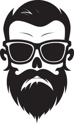Chic Rebellion Black Vector Skullhead Art Groovy Gravitas Funky Skullhead in Black