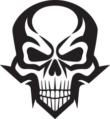 Slick and Stylish Cool Vector Skullhead Art Funky Fusion Urban Swagger in Black Skull