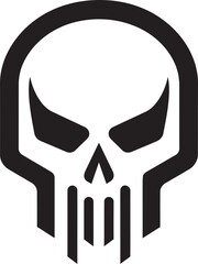 Elegant Rebellion Black Skullhead in Style Funky Fusion Sculpted Gravitas in Cool Vector