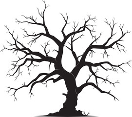 Times Embrace Monochrome Tribute to a Lifeless Tree Withered Serenity A Black Vector Dead Trees Repose