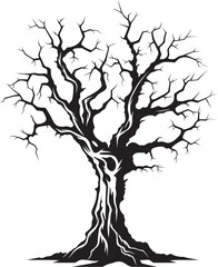 Fade to Black Silent Beauty of a Dead Tree in Vector Times Embrace Monochrome Tribute to a Lifeless Tree