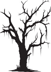 Fototapeta premium Natures Tranquility A Dead Tree in Black Vector Hushed Reverence Monochrome Depiction of a Lifeless Tree