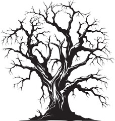 Eternal Resting Place Monochromatic Farewell to Decay Natures Tranquility A Dead Tree in Black Vector