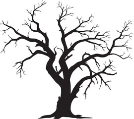 Eternal Decay A Monochromatic Dead Tree Vector Lifes End Black Vector Depiction of a Dead Tree