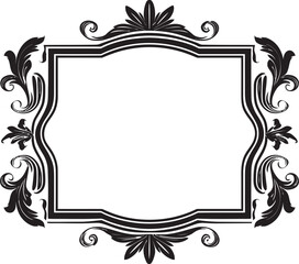 Elegant Heritage A Black Vector of Decorative Royalty Ornate Majesty Monochromatic Elegance in Floral Craft