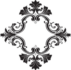 Majestic Tapestries Black Vector with Ornate Floral Grace Regal Splendor Royal Monochrome Floral Artistry in Vector