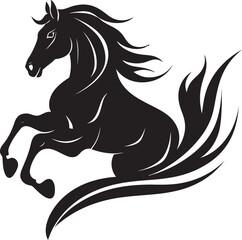Mane and Muscle Black Vector Depiction of Horses Strength Galloping Beauty Monochromatic Vector Art Celebrating the Stallion