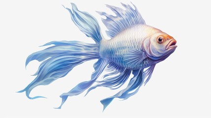 Fototapeta premium white background common fish illustration fantasy generative ai