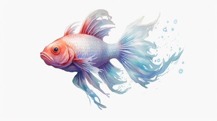 white background common fish illustration fantasy generative ai