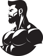 Strength Unleashed Monochromatic Bodybuilding Artistry in Vector Flexing Dominance Black Vector Tribute to Muscular Excellence
