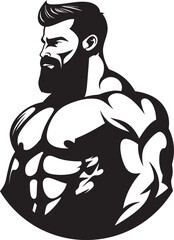 Sculpted Success Black Vector of Bodybuilders Prowess Champions Display Monochrome Tribute to Muscular Form in Vector