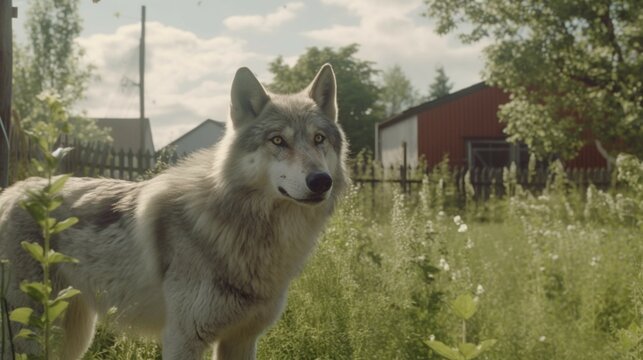 Wolfsrudel in einem Dorf in Deutschland generative ai