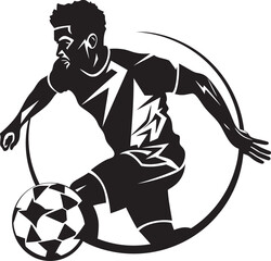 Touchdown Treasures Black Vector Depiction of Athletic Triumph Celebrating the Champion Monochrome Football Players Artistic Glory