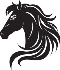 Riders Companion Monochrome Vector Tribute to the Horse Horsepower in Art Black Vector Showcasing Equestrian Majesty