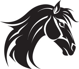 Equine Splendor Black Vector Portrait of Majestic Grace Riders Companion Monochrome Vector Tribute to the Horse