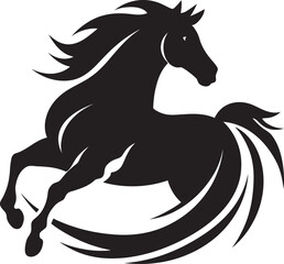 Running Wild Black Vector Tribute to Equestrian Elegance Horse of Legend Monochrome Vector Showcasing the Majestic Equine