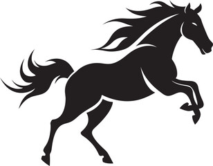 Horse of Legend Monochrome Vector Showcasing the Majestic Equine Hoofprints of Time Black Vector Depiction of Horses Noble Beauty