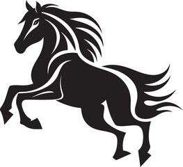 Running with Grace Monochrome Vector Portrait of Equine Elegance Horse of the Ages Black Vector Tribute to Equine Beauty