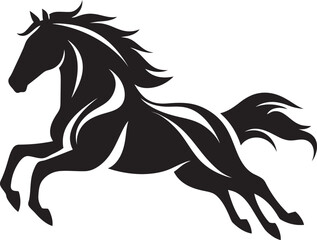 Wild Stallions Monochrome Vector Tribute to Equine Freedom Grace in Motion Black Vector Showcasing the Majestic Equine
