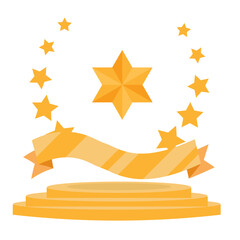star and ribbon trophy