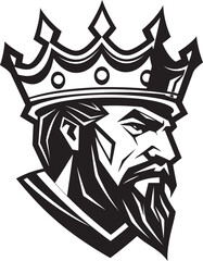 Crowned Sovereign Black Vector Showcasing Imperial Grandeur Throne Room Majesty Monochromatic Vector Portrait of Regal Authority
