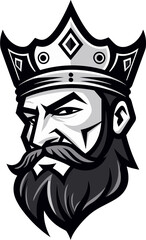Imperial Rule Black Vector Showcasing the Kings Rule Crowned Sovereign Monochrome Vector Portrait of Royal Command