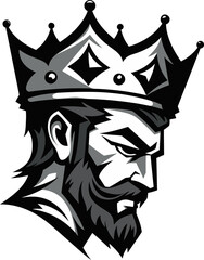 Imperial Splendor Black Vector Tribute to Sovereign Majesty Kings Rule Monochrome Vector Showcasing the Kings Legacy