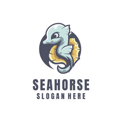 Obraz premium Illustration Seahorse Mascot Logo