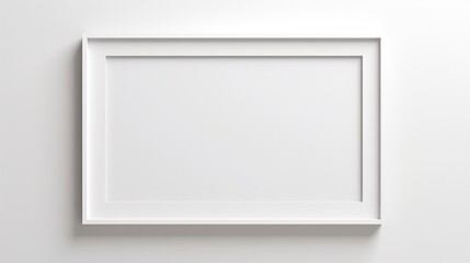 minimalistic picture frame white template high resolu.Generative AI - obrazy, fototapety, plakaty