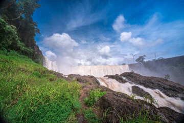 Se Pong Lai waterfall. The most famous laos waterfall. Sae Pong Waterfall flows in the Xe-Pian...