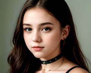 portrait of a young woman posing for a photo/young model/spring photo/white dress/flowers (Modelo joven posando para una foto en primavera)