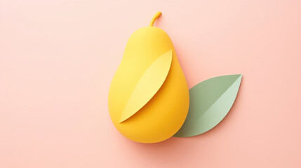 Mango made in paper cut craft,  Layered paper,  Paper craft,  Minimal design,  Pastel color