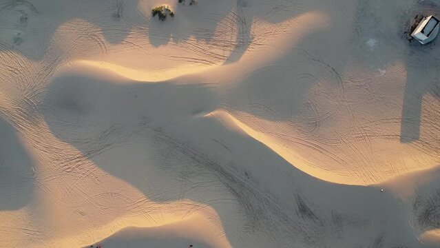 A mesmerizing aerial view of the Samalayuca desert and sand dunes in Chihuahua, Mexico