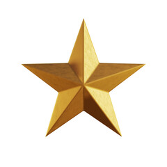 3d render golden star with white background