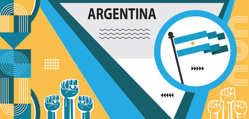 Argentina national day banner design,modern blue white yellow design. Argentinian people. Sports Games Supporters,national day celebrations banner design..eps - obrazy, fototapety, plakaty