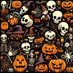 Happy Halloween with pumpkin background design