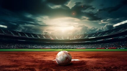 baseball in a baseball field ai generated art