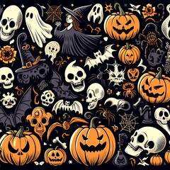 Happy Halloween with pumpkin background design