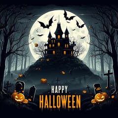 Happy Halloween with pumpkin background design