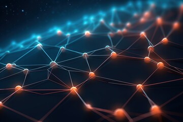 Fototapeta premium abstract futuristic Digital Network Matrix - Abstract Technology Connection Concept Data transfer concept Fantastic wallpaper