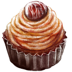 マロングラッセと絞り出し渋皮クリームが乗ったモンブラン