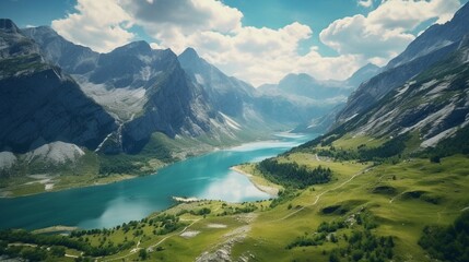 Amazing view of mountain lakes in Albanian Alps