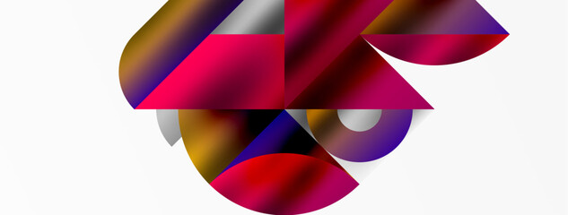 Mosaic pattern composition featuring harmonious interplay of triangles, lines, and round elements, creating a visually engaging and dynamic design for posters, covers, banners, brochures, websites