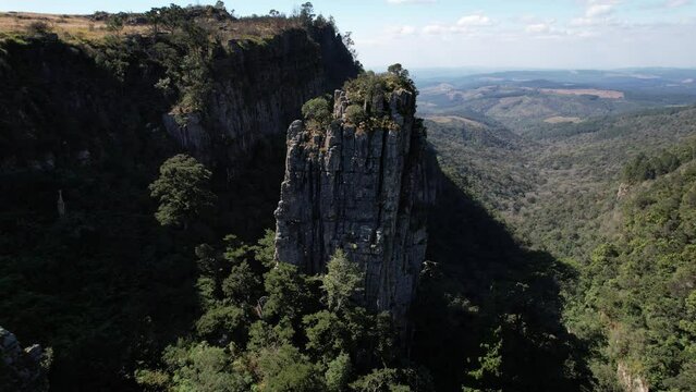 Aerial view of the Pinnacle Rock in Mpumalanga, South Africa