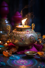 Diwali diya, Festival of lights, Traditional oil lamp, Diwali celebration, Indian festival, Festival decoration, Hindu festival, Diwali lamp, Illuminated diya, Diwali tradition, Festival of Diwali