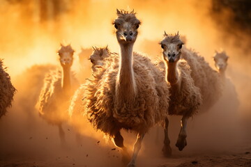 Ostriches Wildlife Hunting Aggressive