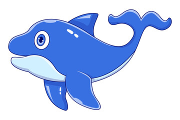 Cute Whale Character Design Illustration