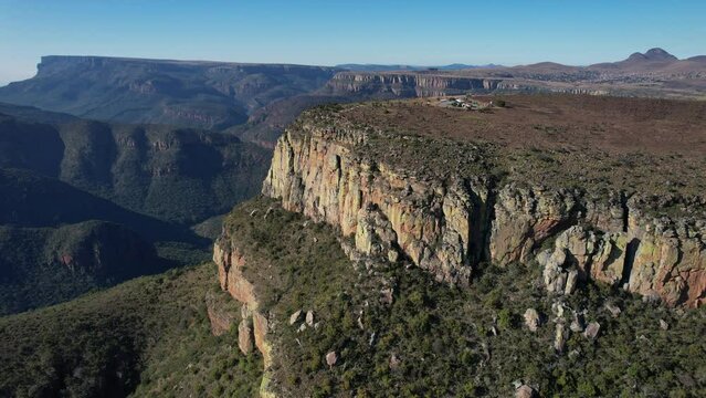 Aerial views of Blyde River Canyon and the three Rondavels in Graskop, Mpumalanga, South Africa